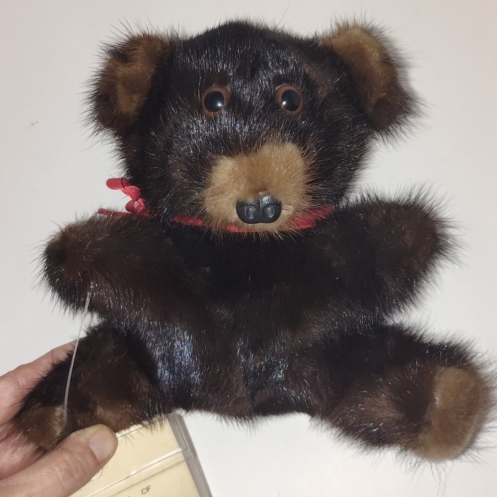 Rare Vintage Ranch Dyed Mink Teddy Bear From Lazarus With Tags Collectible - Picture 2 of 12